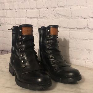 Bernie Mev  black leather side zip boots